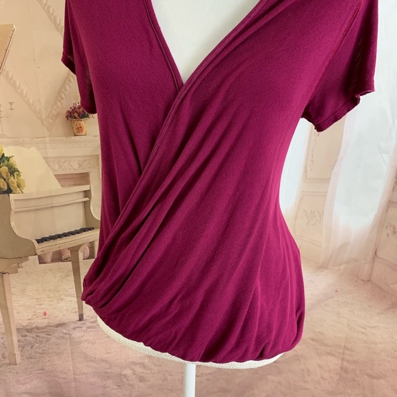 Free People Faux Wrap Berry Blouse - Picture 3 of 11